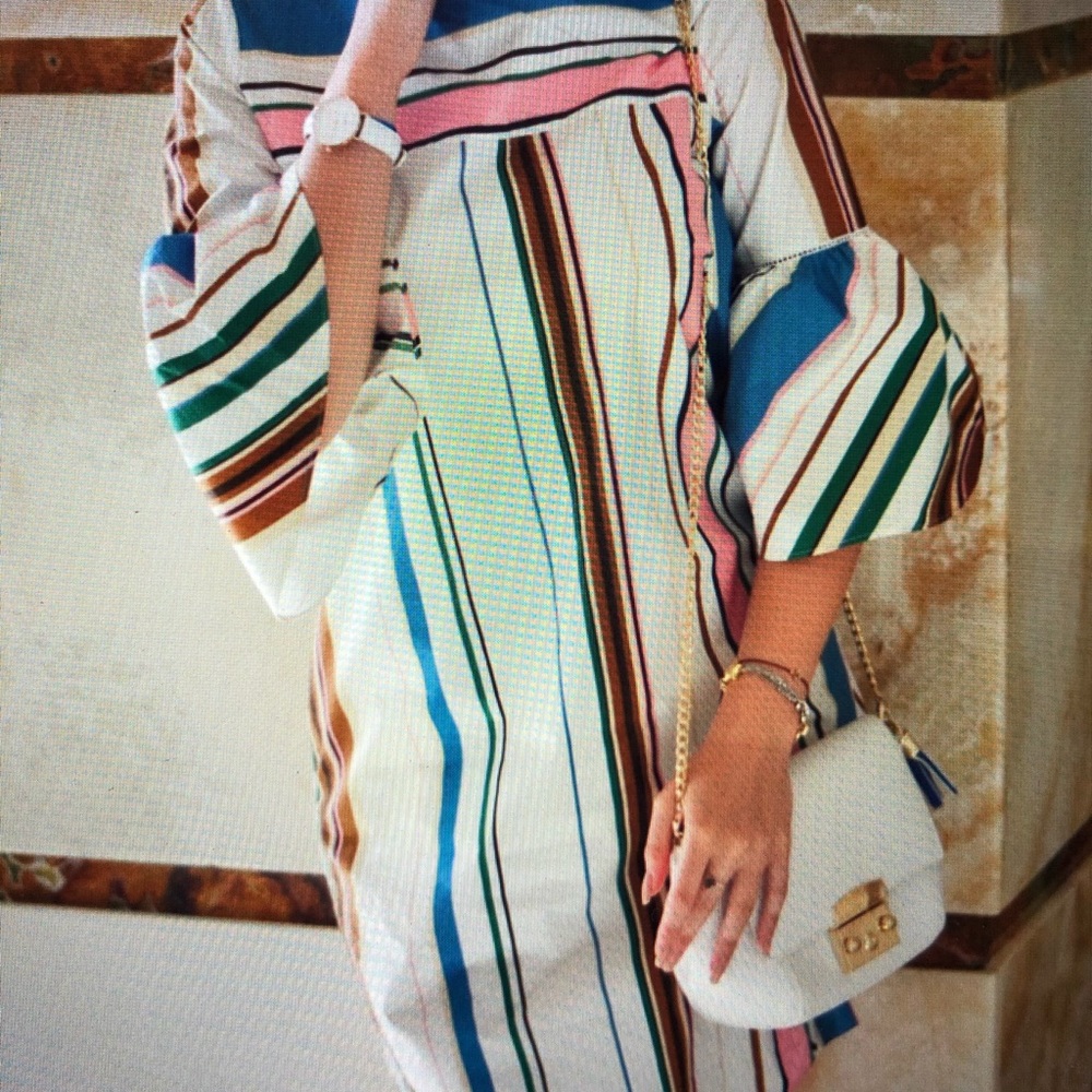 Massimo Dutti striped midi dress